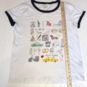 J. Crew NYC White New York Collector Ringer Tee